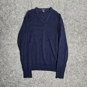 Banana Republic Merino‎ Wool Sweater Women M Purple V Neck Long Sleeve Pullover